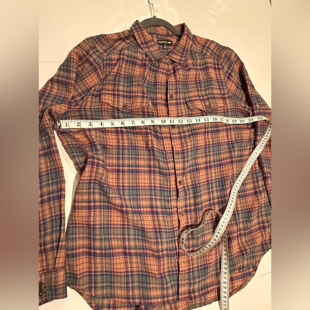 Toad&Co Orange and Blue Plaid Shirt - Picture 5 of 10